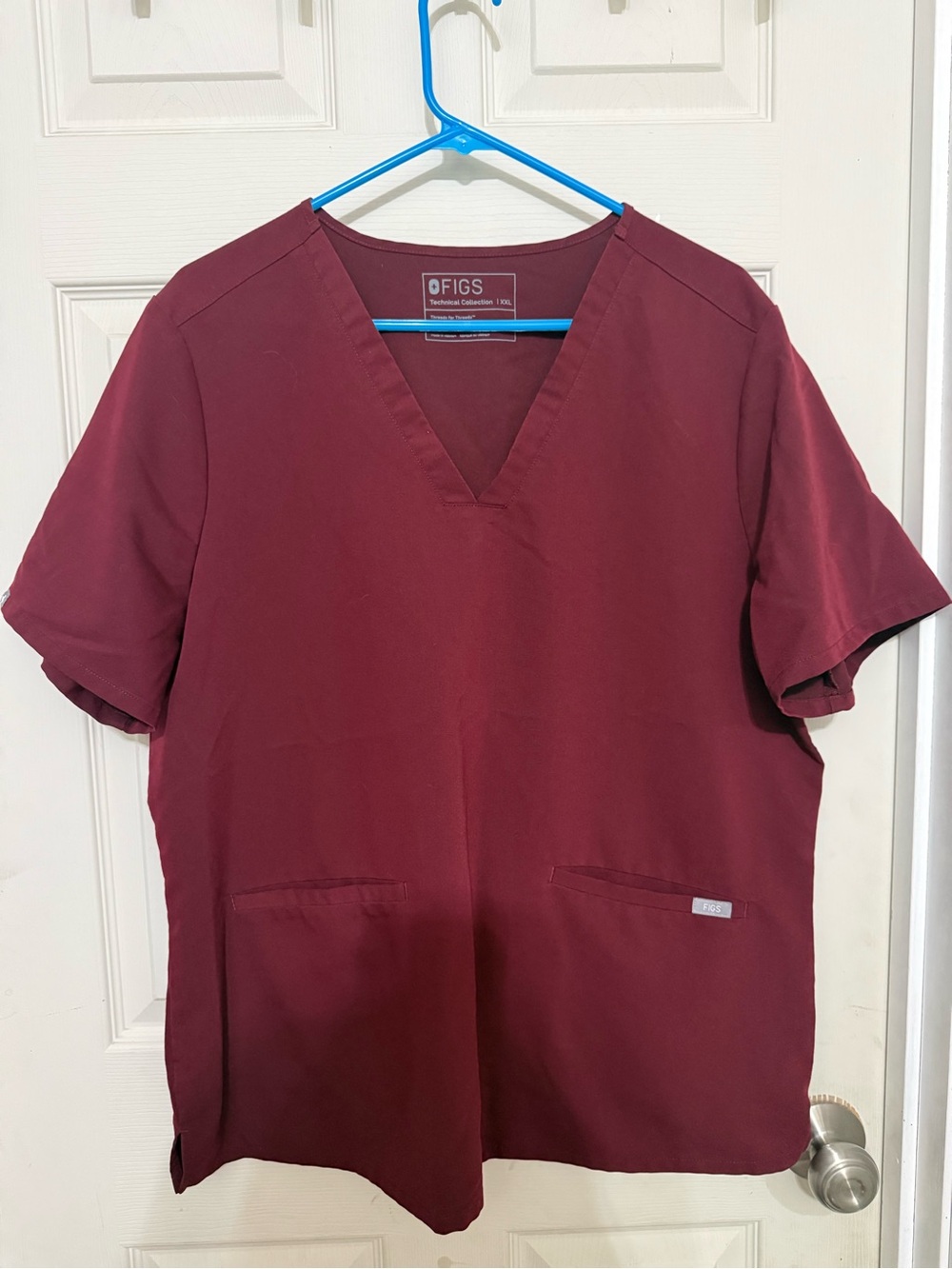 FIGS Women's Scrub Top in Burgundy